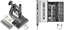 4-speed elektrische mini-boorpen met egel bankdrukken, HP10 kleine boren met aluminium doos, OLED-scherm, LED-verlichting, 3/32 inch sleutelloze boorkop (SDS ULTRA PLUS