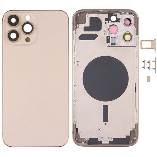 Chassis arriere de rechange pour iPhone 13 Pro Max coque et tiroir SIM Or