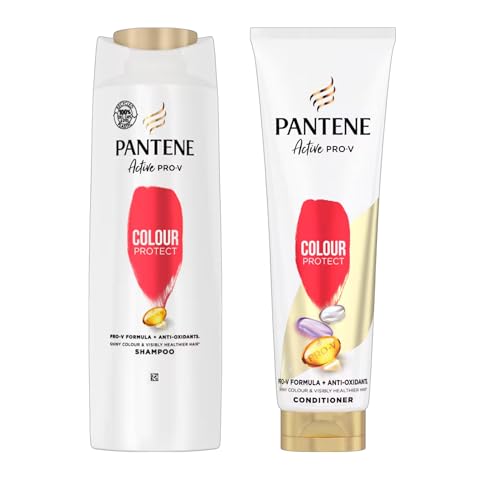 Pantene Colour Protect Shampoo 400ml & Conditioner 275ml Set | Active Pro-V Formula with Antioxidants | For Coloured Hair | 2 Pack
