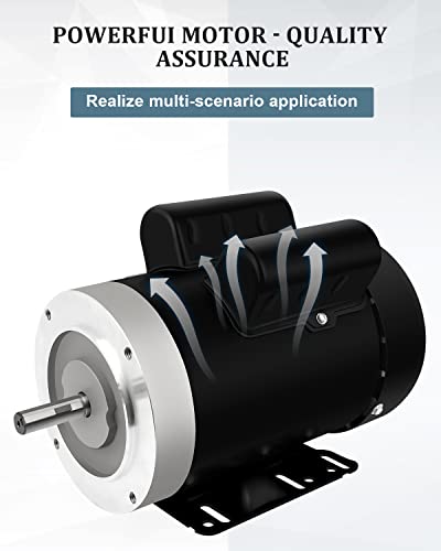 Electric Motor 1.5Hp Single Phase 3450Rpm 56C Frame For Agricultural Machinery General Equipment 5/8"Shaft Diameter Tefc 115/230V #TOP4