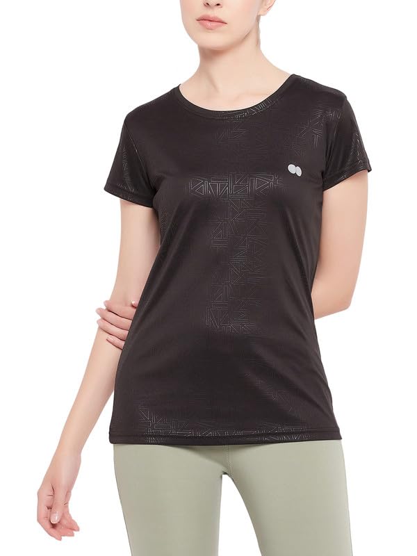 Clovia Women's Polyester Fitted Active T-Shirt