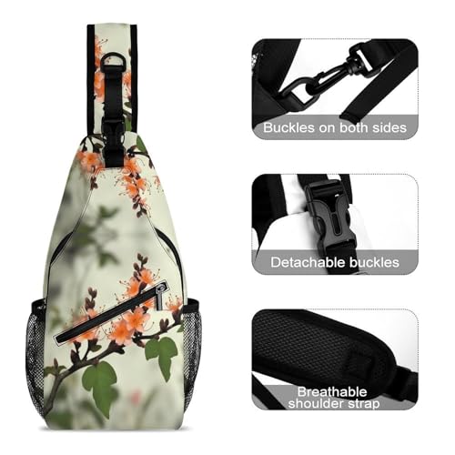 Bolso bandolera floral para trekking y uso casual unisex miniatura 3