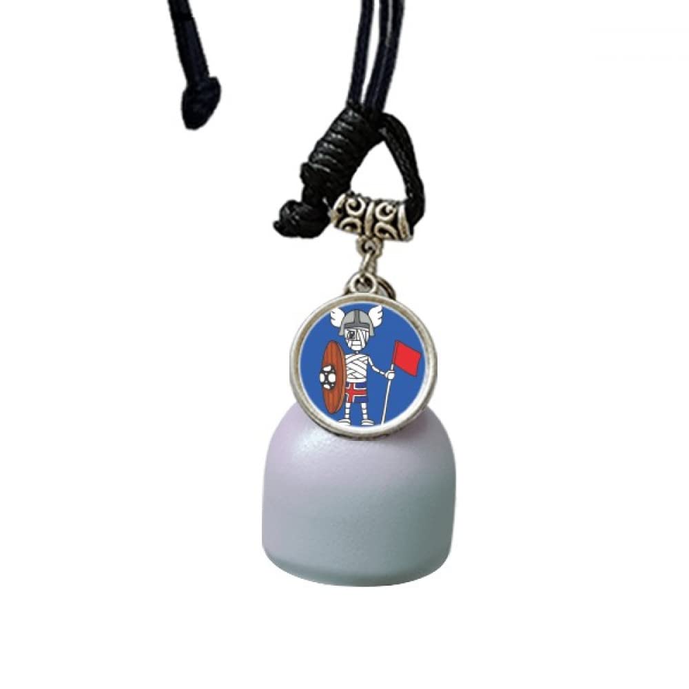 Carillon viking d'Islande pour voiture suspendu avec cloche et ballon de foot