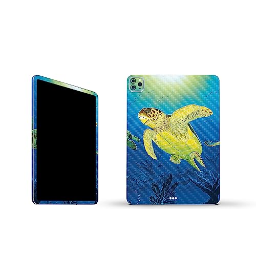 Image of MightySkins Carbon Fiber Skin Compatible with Apple iPad Pro 11 inch M2 4th Gen (2022) Full Wrap Kit - Turtle Dreams | Protective, Durable Textured Carbon Fiber Finish | Easy to Apply | Made in The USA