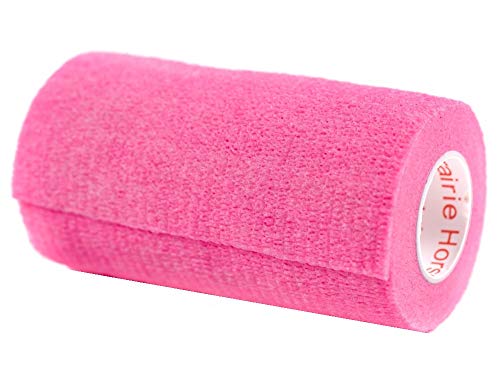 Image of Vet Wrap Tape (Neon Pink) (2 Pack) (4 Inch x 15 feet) Self Adhesive Adherent Adhering Cohesive Flex Self Stick Bandage Grip Roll Dog Cat Pet Horse