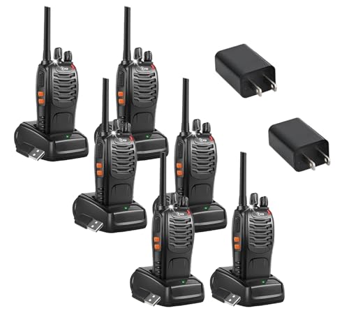 TIDRADIO Radios Walkie Talkies Long Range for Adults,Electronics Rechargeable Two-Way Radio (6 Pack) 16 Channel Handheld with Flashlight for Cruise, Construction, Hiking & Business