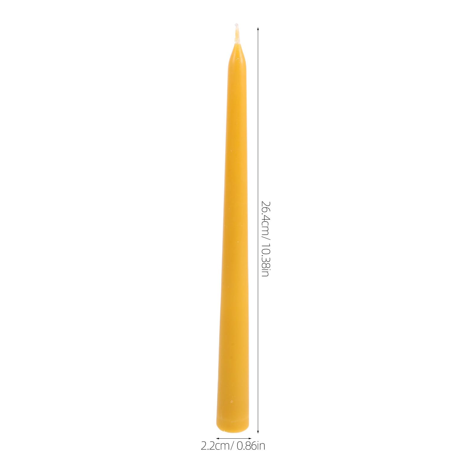 12 Stück Stabkerzen, konische Mini-Meditationskerze, gelb, stabiles sicheres Design, minimaler Rauch, für Gebet und persönlichen Raum