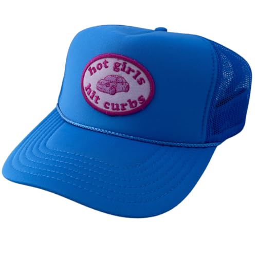 Raw & Rebellious Hot Girls Hit Curbs Trucker Hat - Blue (High-end Foam, Specialty Mesh, Custom Fit for Men & Women)2