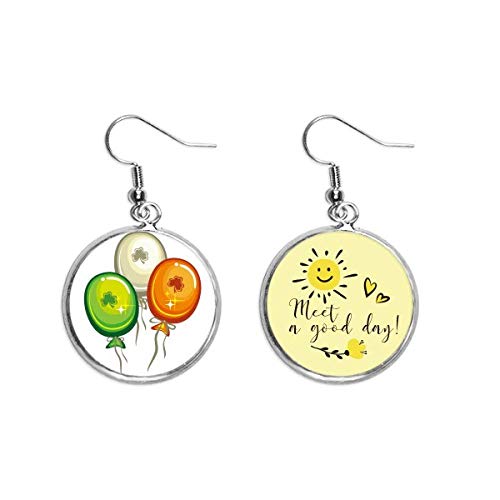 Pendientes de trébol de Irlanda diseño globo de metal talla M para San Patricio