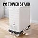 Qukaim Computer Tower Stand PC Stand, Computer Tower Ständer mit Lenkrollen, Universal Einziehbarer mobiler CPU-Ständer, Rollwagen für Zuhause und Büro, verstellbare Höhe, Schwarz