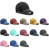 Volyers Adjustable Baseball Cap Men Retro Style Baseball Hat Women (US, Alpha, One Size, Medium, Black)