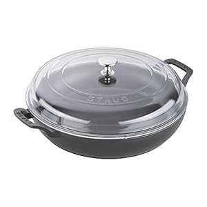 STAUB Braiser with Glass Lid, 3.5-Qt, Matte Black
