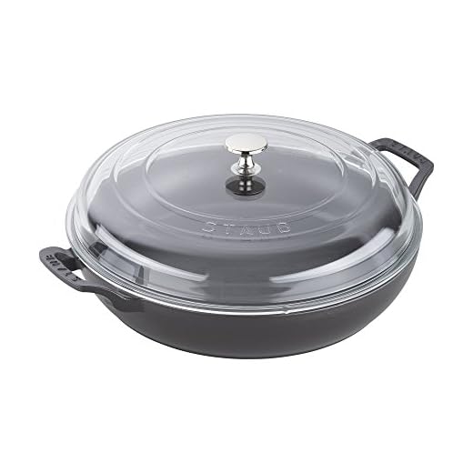 STAUB Braiser with Glass Lid, 3.5-Qt, Matte Black