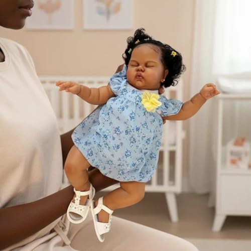 Muñeca Reborn Toddler Negra Realista 24 Pulgadas miniatura 5