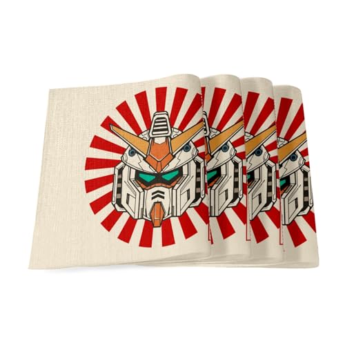 Set de table lin lavable anti-tache grand format robot manga - 2
