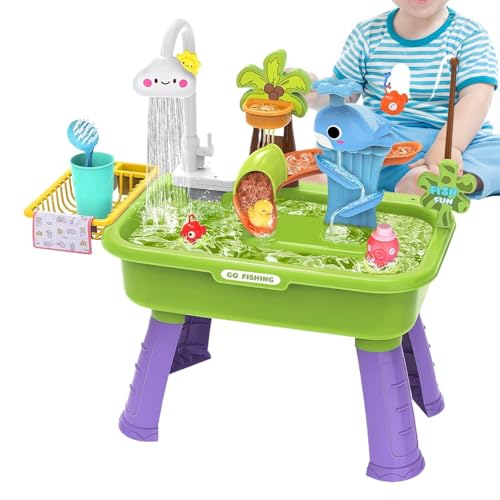 Mesa acuática eléctrica con tobogán para juegos de rol infantiles
