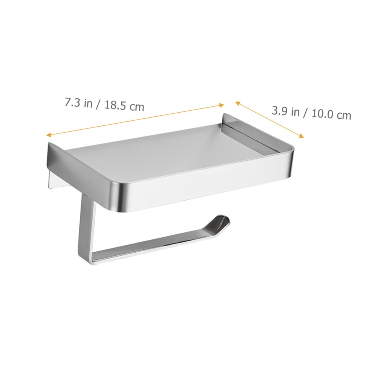 Gatuida Portarrollos Resistente al Desvanecimiento y Antideslizante con Estante para Teléfono de Papel Higiénico de Acero Inoxidable Plata Adecuado para Cocinas y Baños