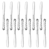 New Star Foodservice 58628 Rose Pattern, 18/0 Stainless Steel, Dinner Knife, 8.5-Inch, Set of 12