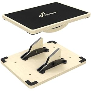 Sportneer Balance Board for Adults Wobble Board Adjustable 2-in-1 Slant Board Training Stretching Physical Therapy Standing Desk Calf stretcher Squats Anti-slip 400lbs