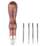 Cómodo de sujetar: con el uso de este punzón de cuero universal con mango de madera ergonómico, no solo es cómodo, sino también fácil de sostener, incluso después de un uso prolongado sin fatiga