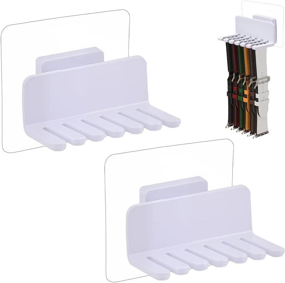 AHANDMAKER Watch Band Holder Organizer Wall Mount Durable Plastic Compact Stand Rack Tray Storage for Home Office Men Women Watch Accessories Desk Decorations
