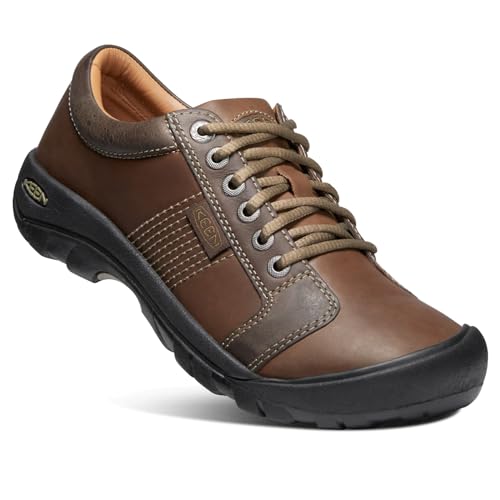 KEEN Men's Austin Low Height Leather Oxfords, Chocolate Brown, 12 US