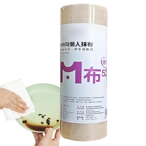 Rollo De Toallas De Microfibra - Trapos De Limpieza Absorbentes,50 Hojas De Paño De Limpieza De Microfibra, Rollo De Toalla Reutilizable, Trapos De Limpieza Absorbentes,rollo De Paño De Limpieza De