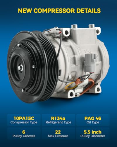 Image of PHILTOP 1521295 Air Conditioner AC Compressor with Clutch for Toyota Corolla 1998-2002