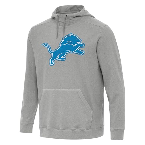 Antigua Men's Heather Gray Detroit Lions Cloud Pullover Hoodie