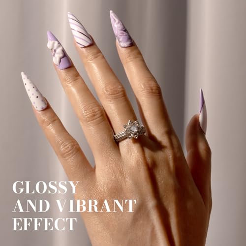 Image of MelodySusie 15ML Lavender Purple Gel Nail Polish,Nails Soak Off UV LED Light Purple Gel Polish Gift for Women Nail Art Manicure Salon DIY Nail Design Decoration at Home-449-A2703