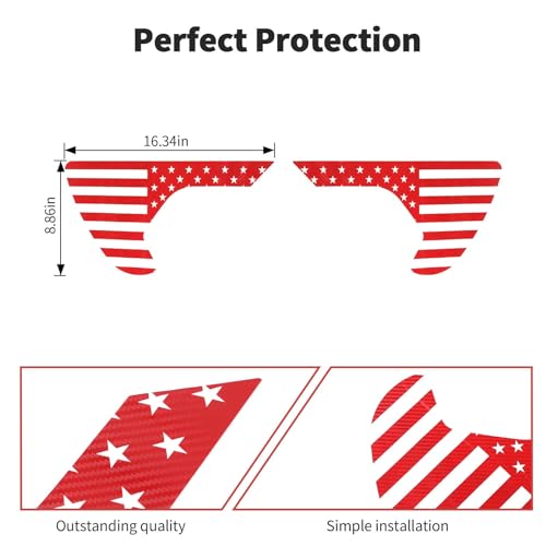 Image of Side Fender Vent Sticker US Flag Decals Vinyl Sticker Compatible with Jeep Wrangler JL JLU Gladiator JT 4xe 2025-2018 2pcs Red