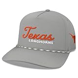 Legacy NCAA Officially Licensed Rope Hat, Texas Longhorns, Lightweight Cap for Men & Women, Caddy Adjustable (Caddy), Grey/Grey White Rope, One Size Fits Most, Snapback Closure