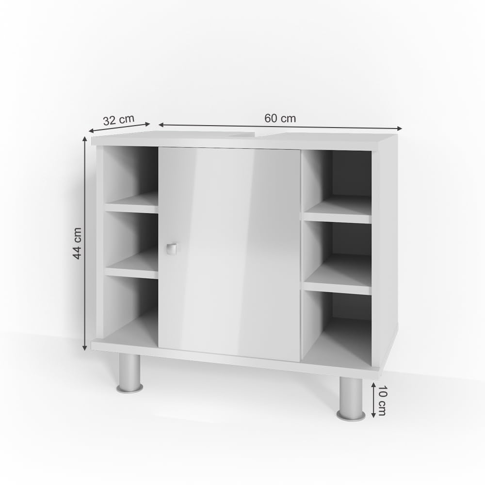 Meuble Sous-vasque Vicco Fynn Style Ancien – Blanc, 60x32x54 Cm – Neuf En Carton