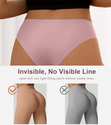 Image of DEANGELMON Seamless Underwear for Women No Show Bikini Panties Comfortable Stretch Invisible Ladies Hipster Briefs