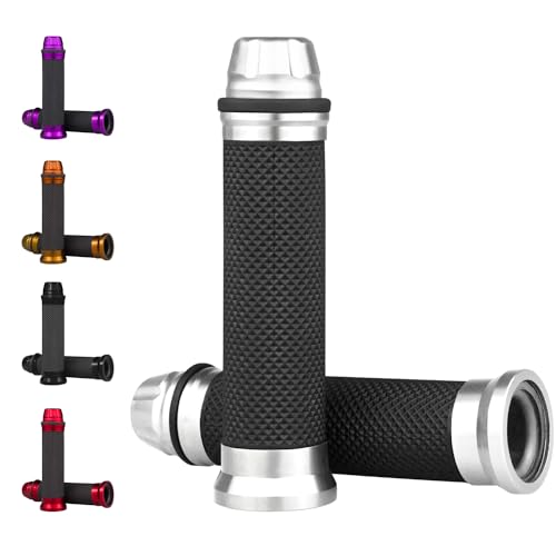 Image of Universal Motorcycle Handlebar Grips Fits for Motorcycles with 7 /8 inch Left Grip and 1 inch Right Sports Bike Chopper Cruiser Bike Etc.