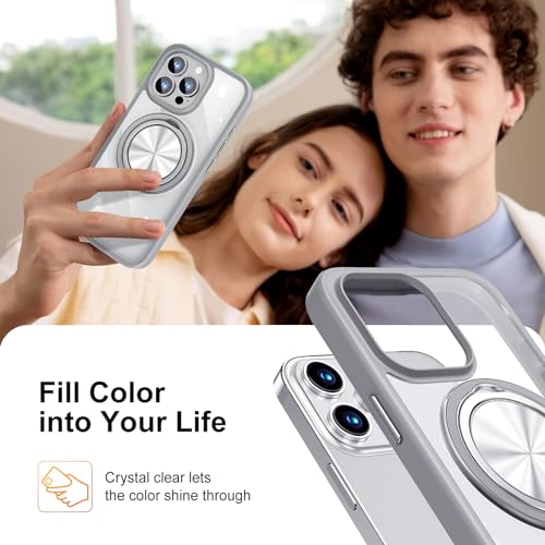 Coque iPhone 15 Pro Max MagSafe antichoc transparente anneau support 360 - 8