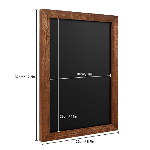 TORASO Chalkboard, Wood Frame Magnetic Chalkboard Sign, Rustic Walnut Wood Framed Chalk Board for Wedding, Kitchen, Bar, Restaurant, Menu & Home Decor, Hanging Chalkboards, 8.7" x 12.6"(BN-2232) - Thumbnail 3