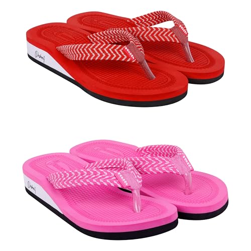 Image of Dashny Women's (1436-1434) |Extra Super Soft Comfortable Slippers |Red Brown Casual Slides Slippers