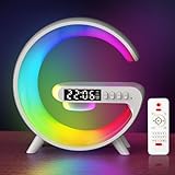 Kangtaixin Lichtwecker, Tageslichtwecker, Sonnenaufgang Wecker mit Licht, Tischlampe mit Bluetooth-Lautsprecher Lichter für Erwachsene Kinder Schlafzimmer Deko, Weihnachts, Geburtstag Geschenke