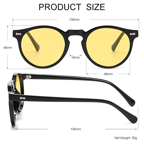 Image of Vintage Polarized Sunglasses for Men Women Round Retro Classic Fashion Eyewear UV400 Protection Sun Glasses