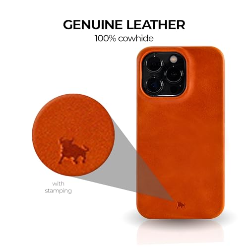 Coque en cuir iPhone 15 Pro Max Menor Classic Cognac premium - 3