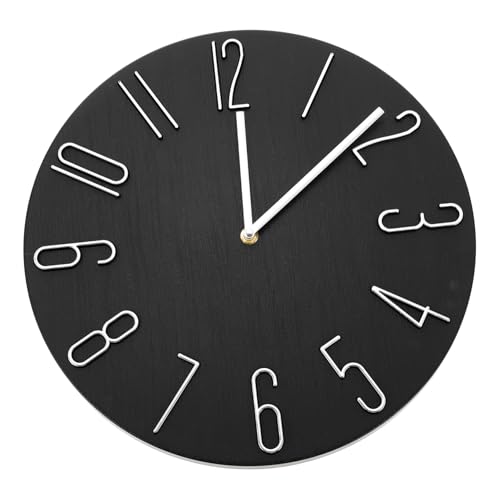 Horloge murale silencieuse design moderne minimaliste noir - 2