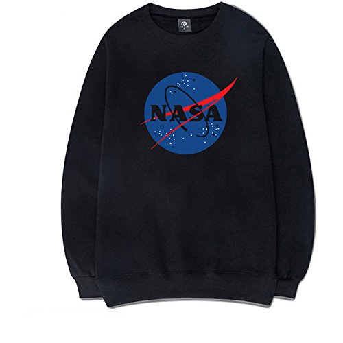 CORIRESHA Fashion NASA Logo Print Hoodie Sweatshirt with Kangaroo Pocket(smaller than standard size)