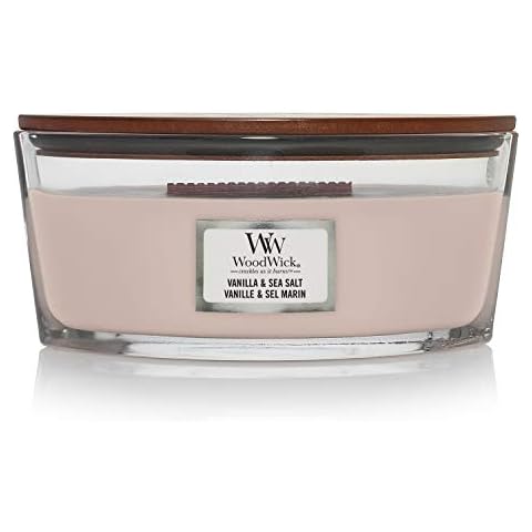 WoodWick Ellipse Scented Candle with Vanilla & Sea Salt Cover