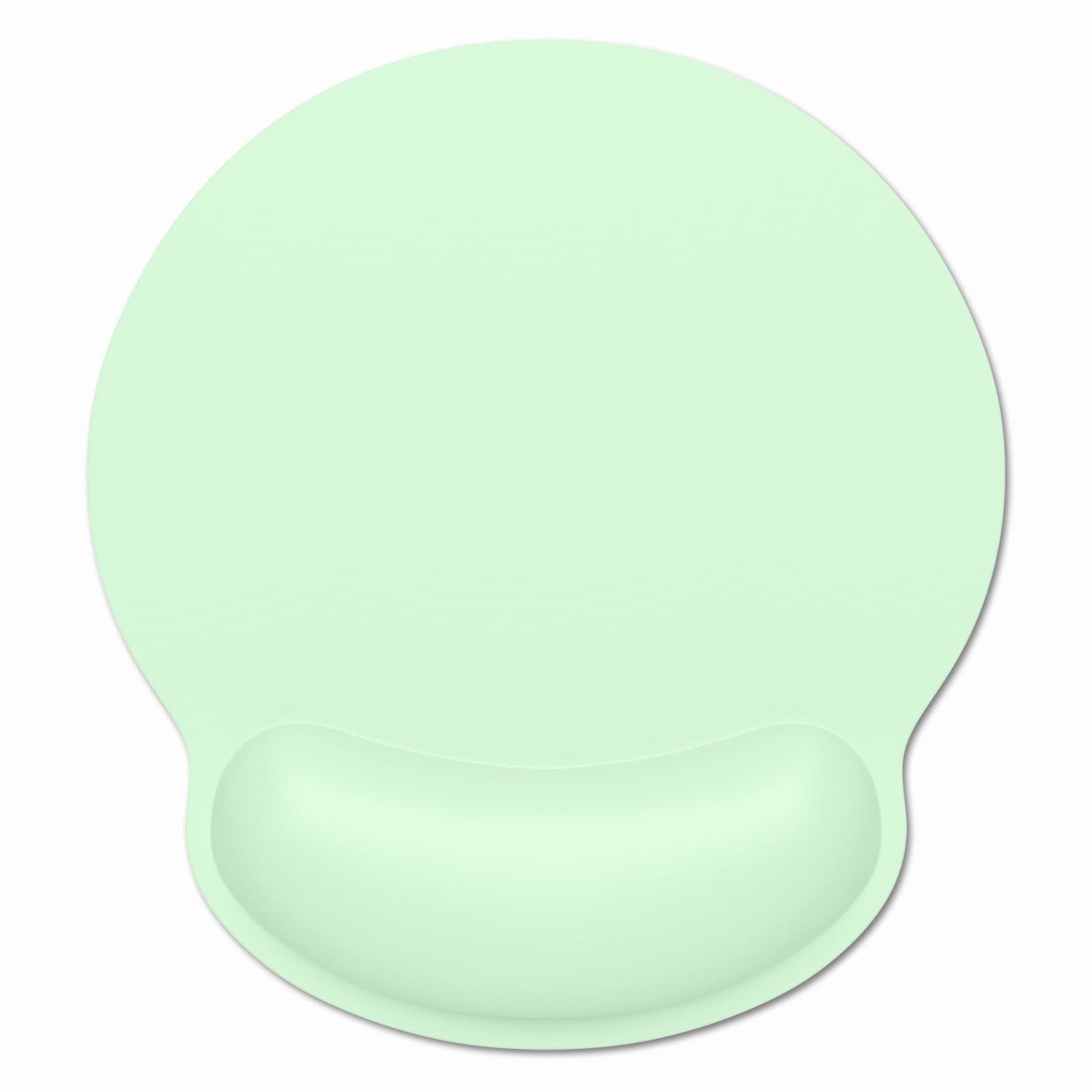 Dapesuom Ergonomic Mouse Pad with Wrist Support, Comfortable Memory Foam Wrist Rest for Easy Typing Pain Relief, Cute Computer Gaming Desktop Mouse Mat with Non-Slip Base for Laptop, Office, Green