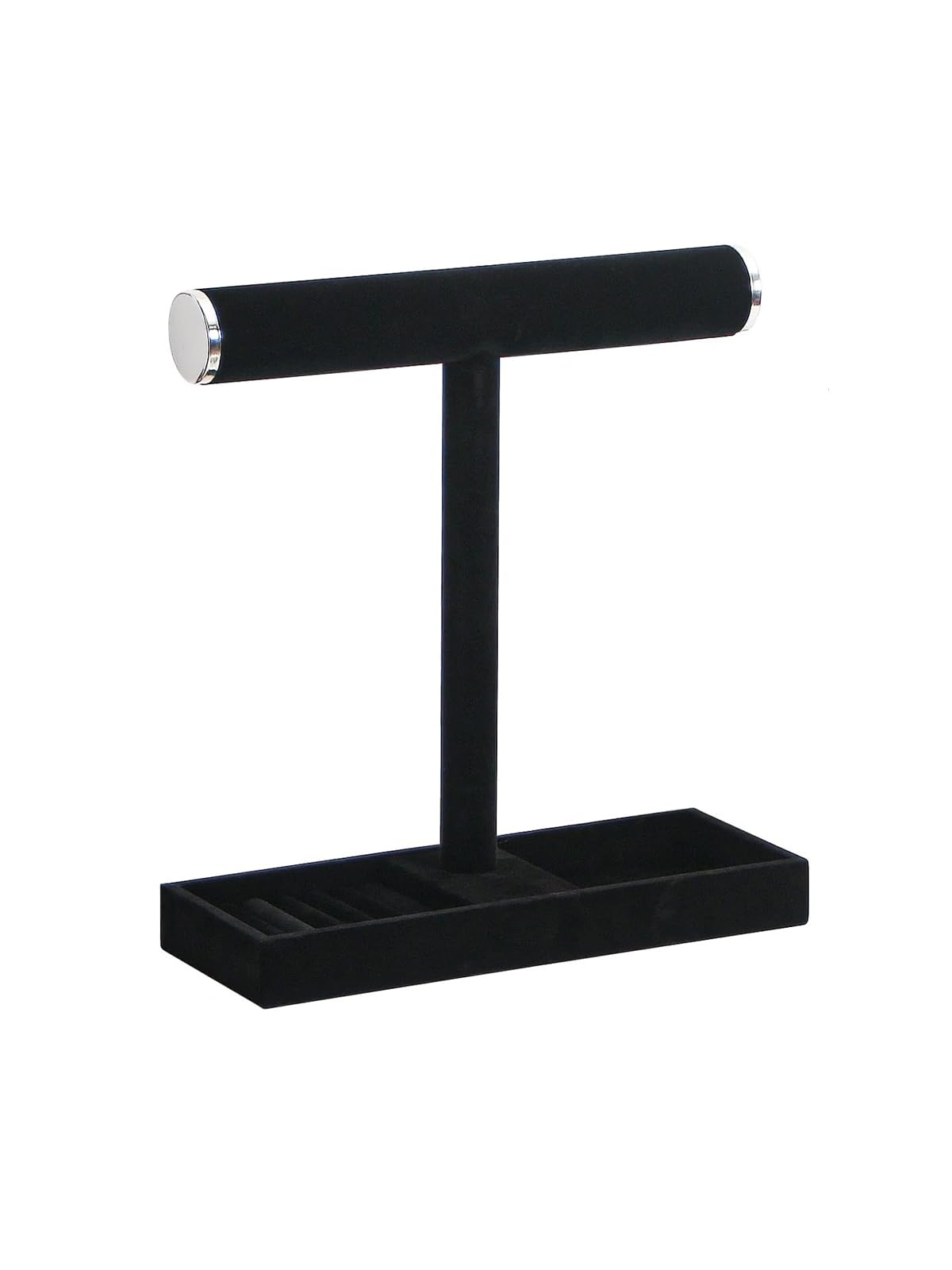 Justsoso Multi-Use Jewelry Holder Stand, Necklace Bracelet Ring Organizer Stand, Scrunchie Watches Velvet Jewelry Holder Stand With Tray for Women