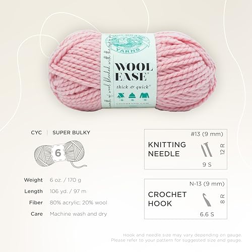 Image of Lion Brand Yarn Wool-Ease Thick & Quick Yarn, Soft and Bulky Yarn for Knitting, Crocheting, and Crafting, 3 Pack, Rouge | Super Bulky Wool Acrylic Blend Fiber for Soft Hats, Sweaters, Chunky Blankets, Yarn for Crochet, Knitting, Crafts, Weaving