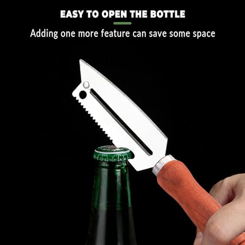 Image of Multi-Functional Stainless Steel Vegetable Peeler with Wooden Handle & Bottle Opener Single Blade Peeler for Fruits & Vegetables Sharp & Easy-Grip Kitchen Tool (4 in 1 Peeler)
