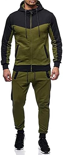 Marine Royal Track Suits for Men Set Full Zip Sweatsuit Outdoor Jogging Men Tracksuits (S, Army Green)
