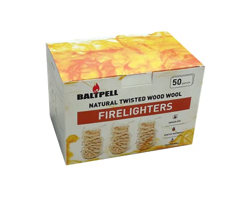 Firelighters Accendifuoco in Lana di Legno di Pino, 50 Pezzi